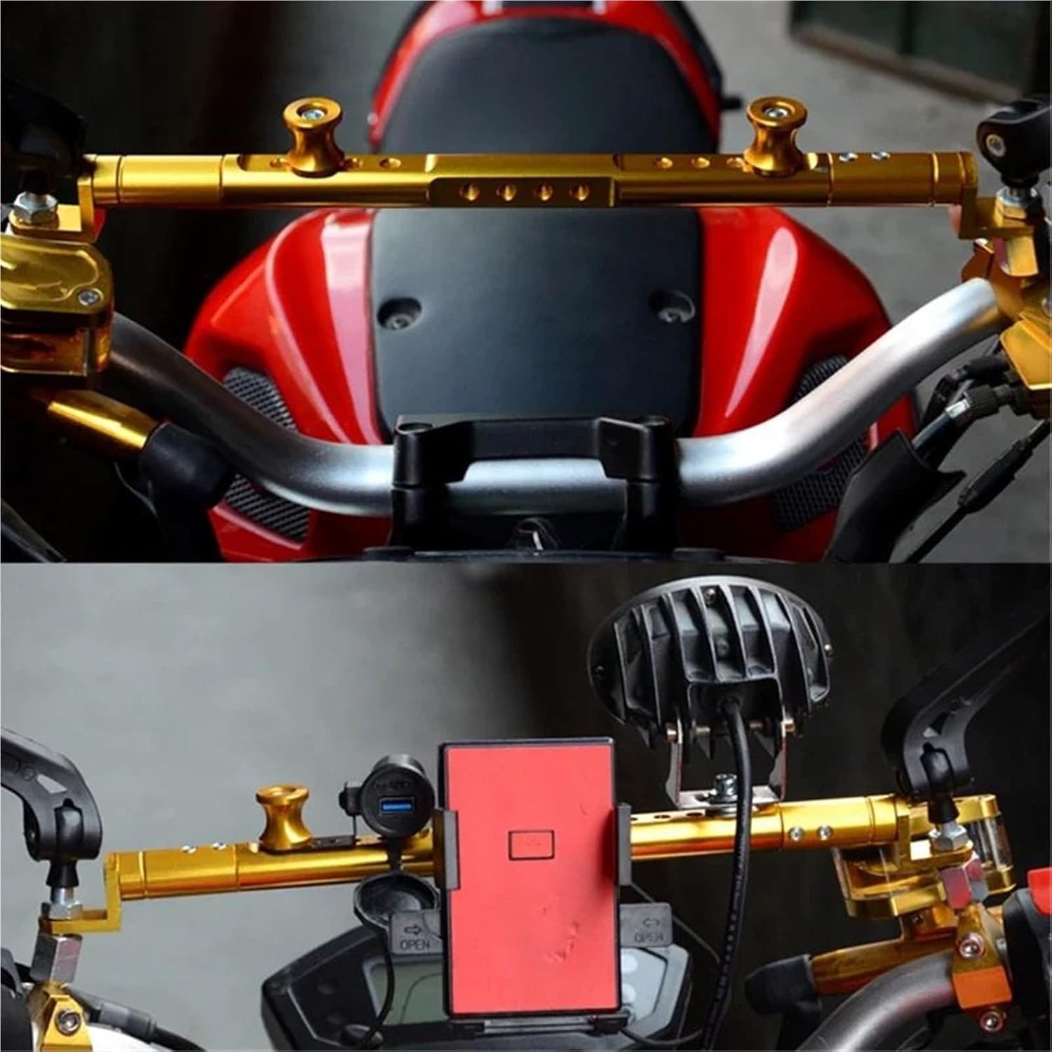 ADV125 PCX125 PCX150 2017-2024 オートバイCNCアルミ合金多機能クロスバーステアリングバランスレバー(