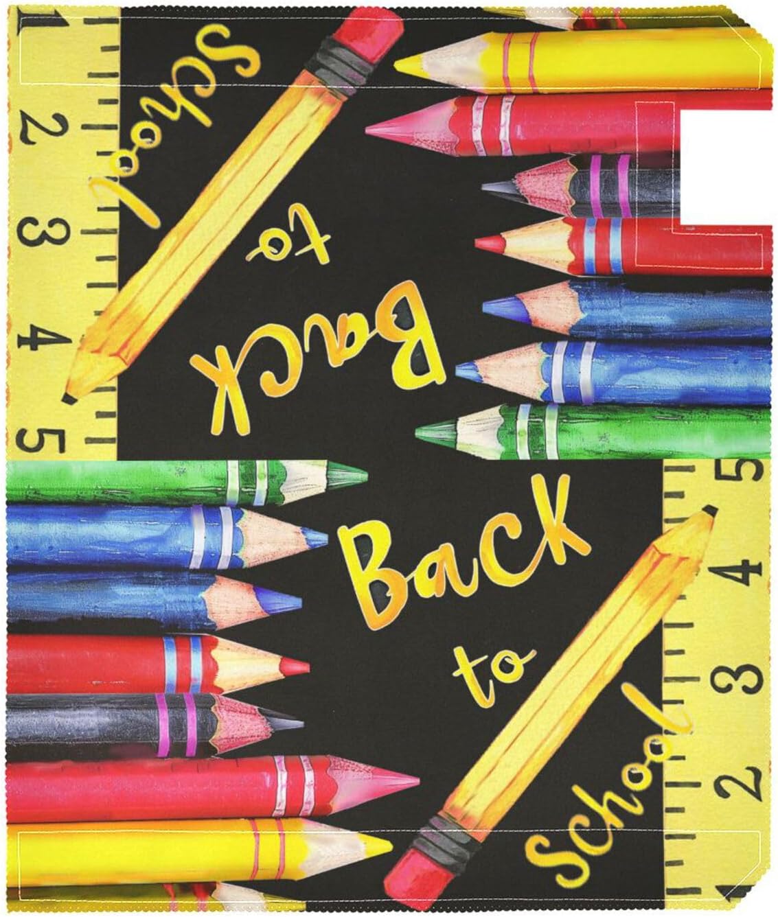 Pfrewn Autumn School Season Back to Mailbox Cover Magnetic Oversized, Colorful Crayon Pencil Ruler Letter Post Box Cover Wrap Decoration Welcome Home Garden Outdoor 25.5" Lx 21" W