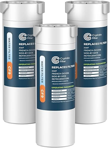 Crystala Filters XWF - Filtro de agua para refrigerador compatible con GE XWF paquete de 3