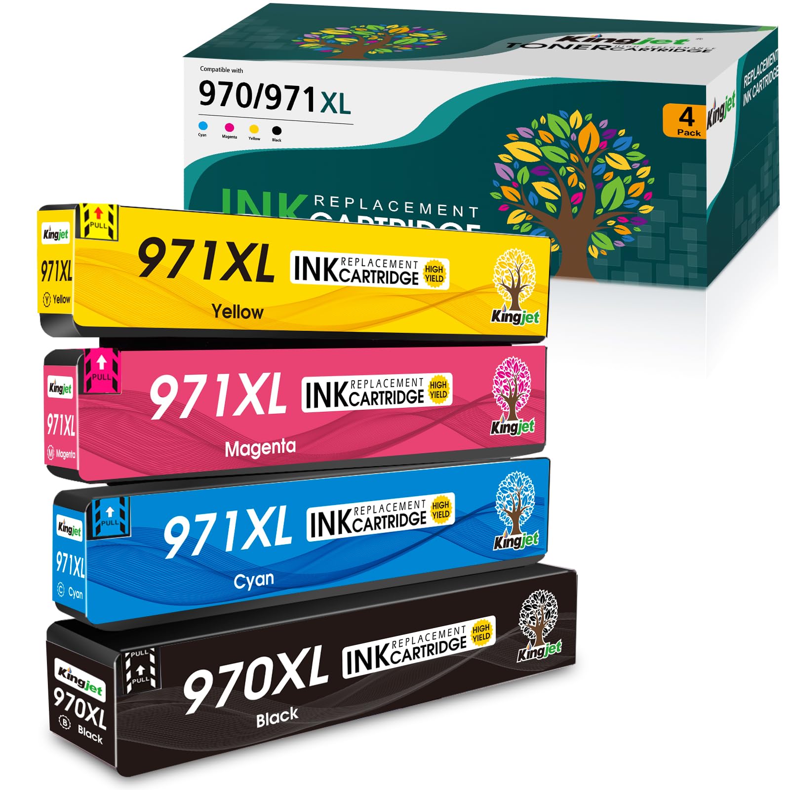 DOUBLE D Tintenpatronen Kompatibel Mit HP 970XL 971XL – 4er Set Für Officejet Pro X476dw/X576dw Etc.