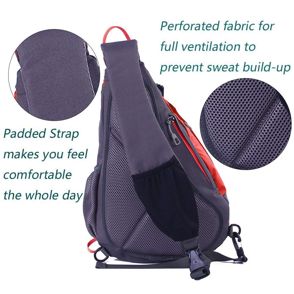 EGOGO multifunzionale zaino Sling Cross Body, Borsa a tracolla E300-5 (Rosso)