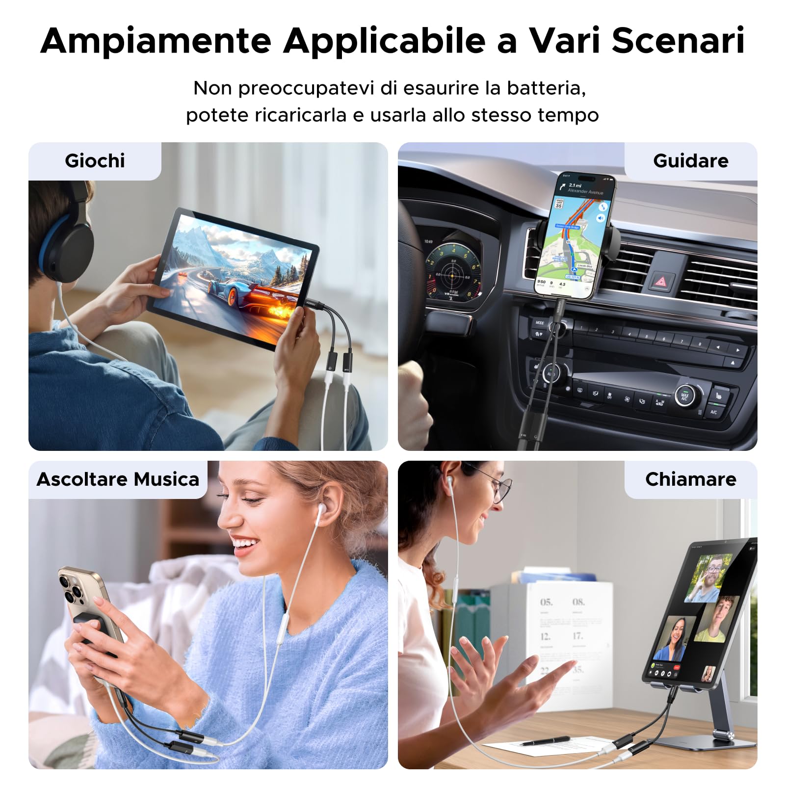 UGREEN Adattatore USB C a USB C 2 In 1 PD 60W Carica Rapida Magnetico 96Khz 24Bit Compatibile con iPhone 17 Pro Max Air iPad Galaxy S25 24 MacBook Air Pro PS5 4 Xbox