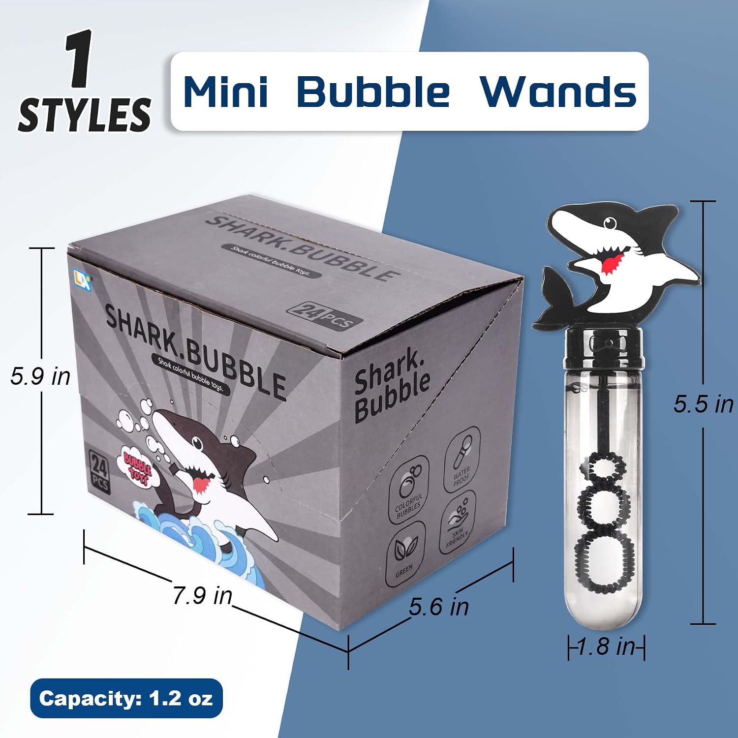 JOYYPOP 24 Pack Mini Bubble Wands for Kids Shark Party Favors image 2