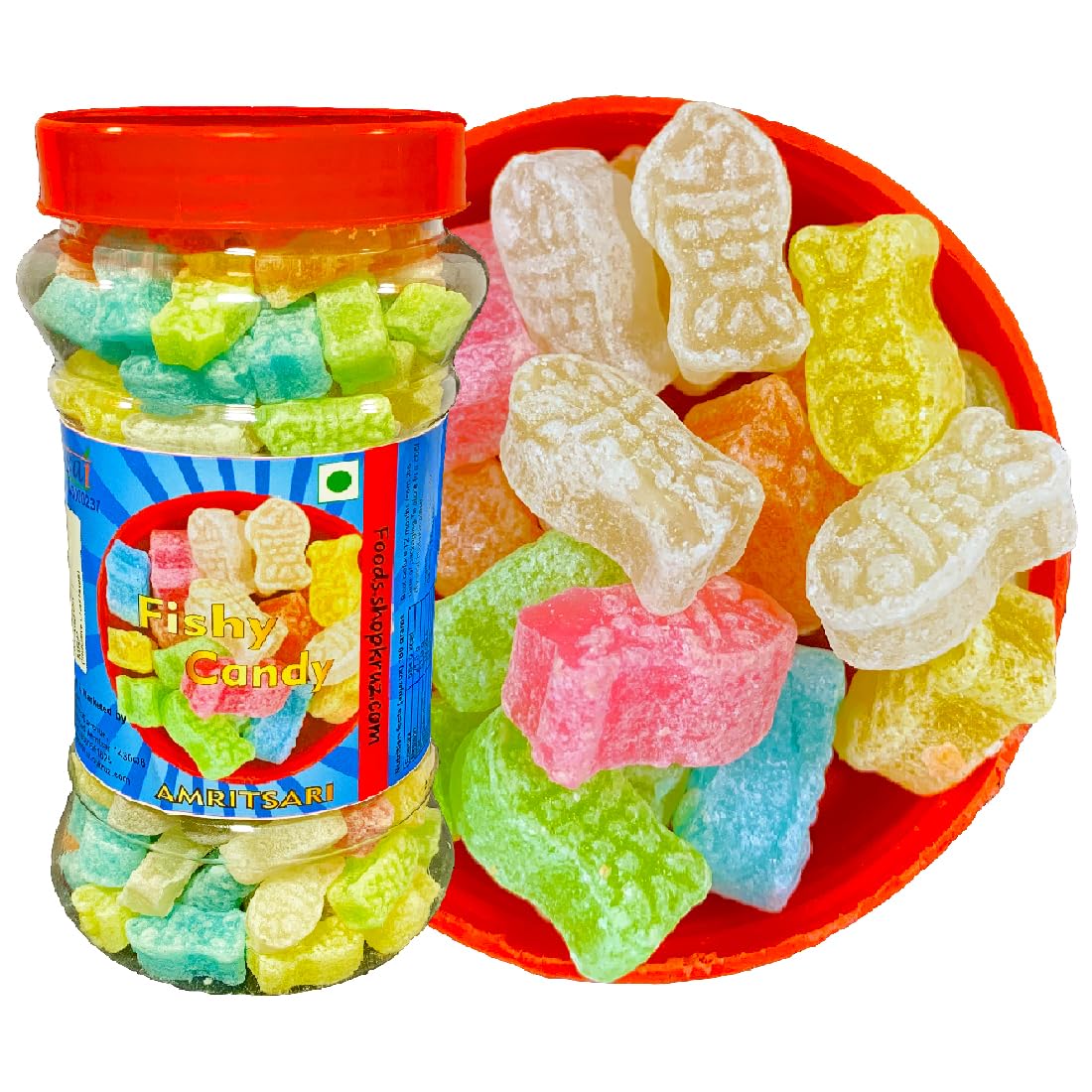 Foods.shopkruz Fishy Sugar candy colorfull with Different flavours in 1 pack 390gm-image-28