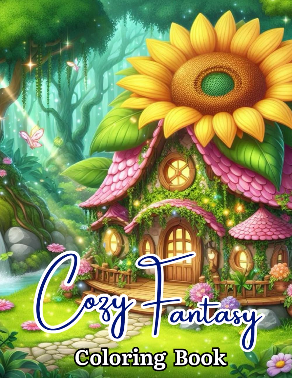 Cozy Fantasy Coloring Book: Whimsical Fairy Houses, Enchanted Forest Cabins, Magical Villages & Dreamy Fantasy Scenes for Relaxation, Stress Relief and Creative Calm
