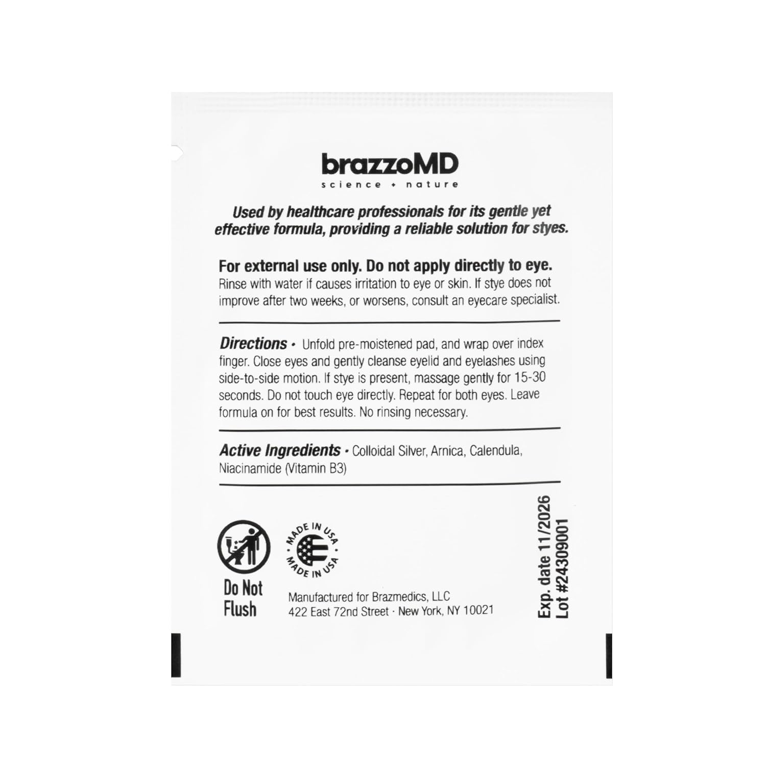 brazzoMD StyeRx Individual Eyelid and Lash Wipes for Stye Relief, Chalazions - Box of 60 - Image 9
