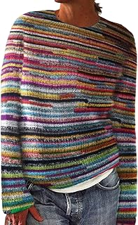 Women's Casual Colorful Retro Knitted Fair Isle Print Sweater 2025 Trend...