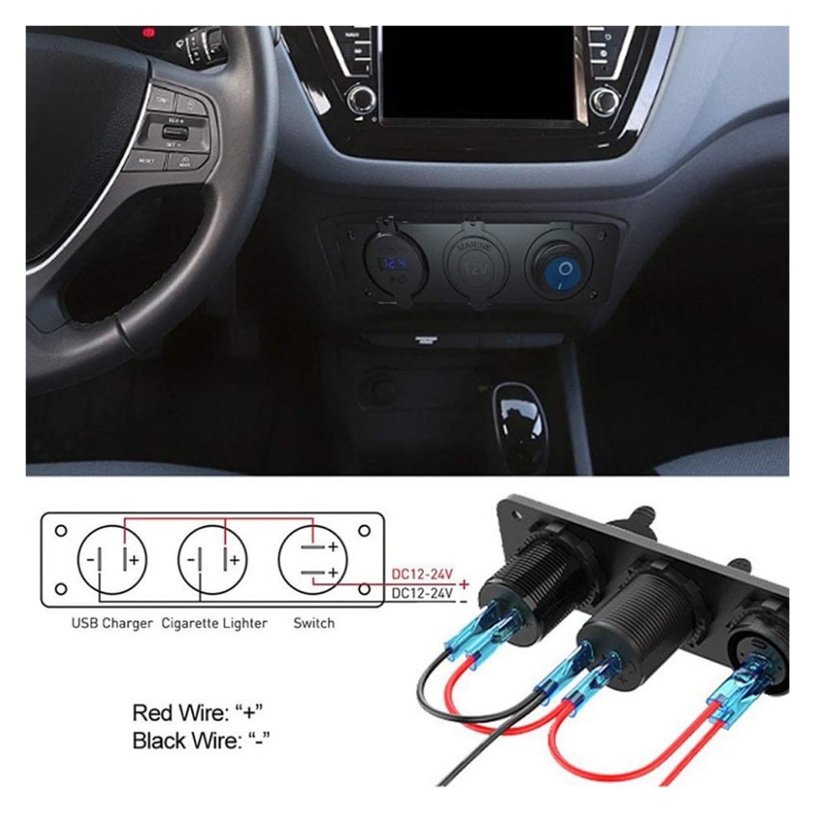 Ładowarka Samochodowa 12V 24V Kondensator Samochodowy Wodoodporna Pyłoszczelna Ładowarka Samochodowa USB ABS Stop Aluminium Do Samochodu Na Statki Motocykl