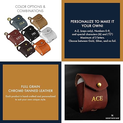 Miniatura 4 de Leather Airpods Case. Personalized Airpod Charger Holder. Airpods 1 & 2 Leather Charging Case Holder. Custom Leather Case Airpods Gift.