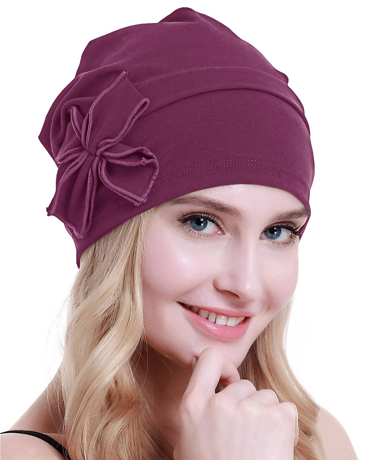 osvyoCotton Chemo Turbans Headwear Beanie Hat Cap for Women Cancer Patient Hairloss