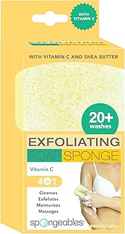 Exfoliating Body Wash in a 20+ Wash Sponge, Vitamin C, 1 Count
