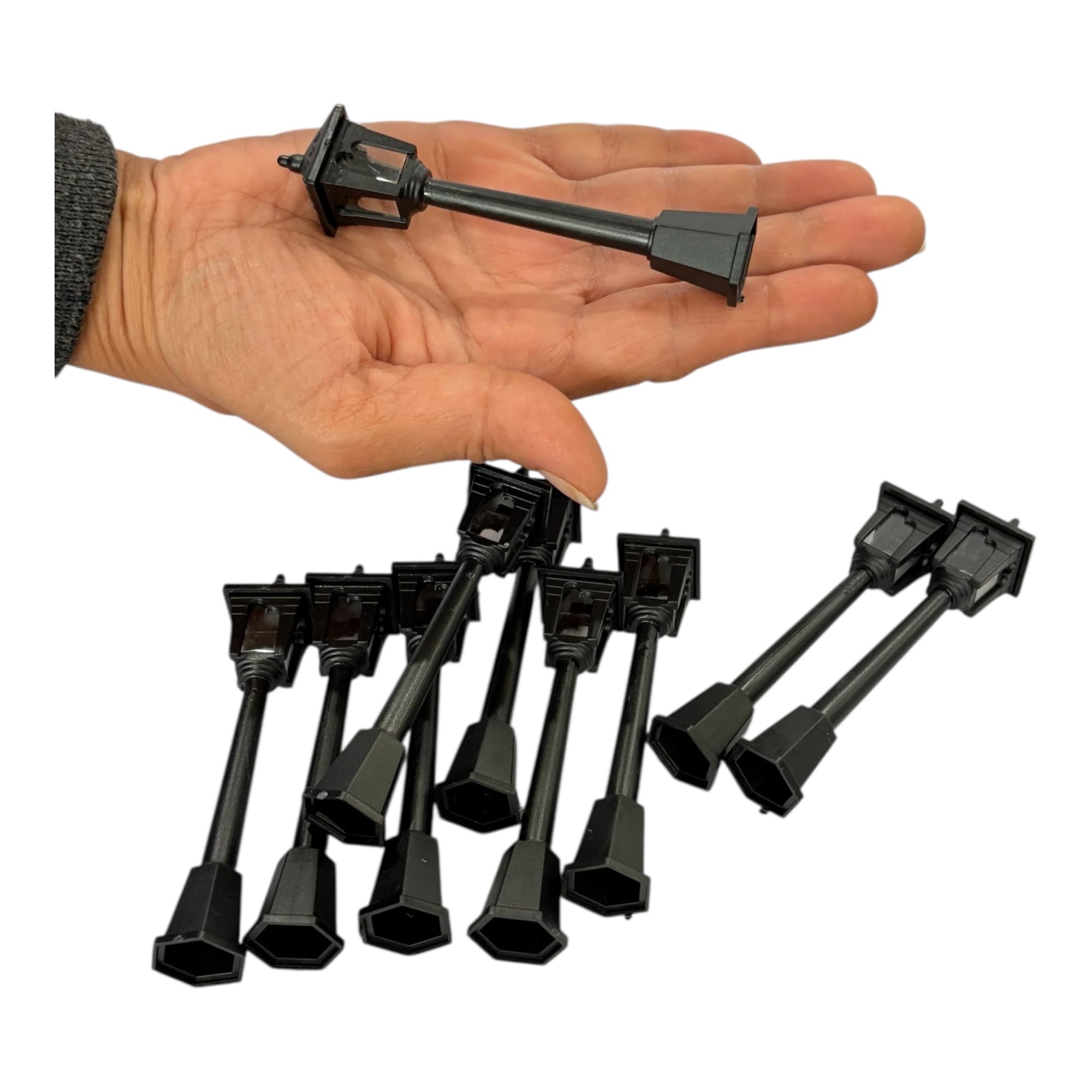Miniature Lamp Posts - 10 Pack for Dioramas & Fairy Gardens -2