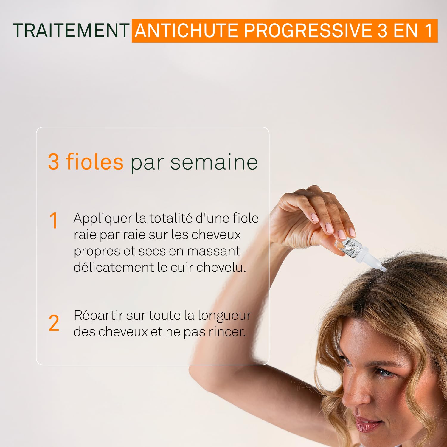 Luxéol - Traitement Antichute Progressive 3 En 1 - Favorise La Pousse & Diminue La Perte de Cheveux - Densifie La Chevelure - Fabriqué En France - Programme Cheveux 1 Mois - 14 Fioles De 6 ml