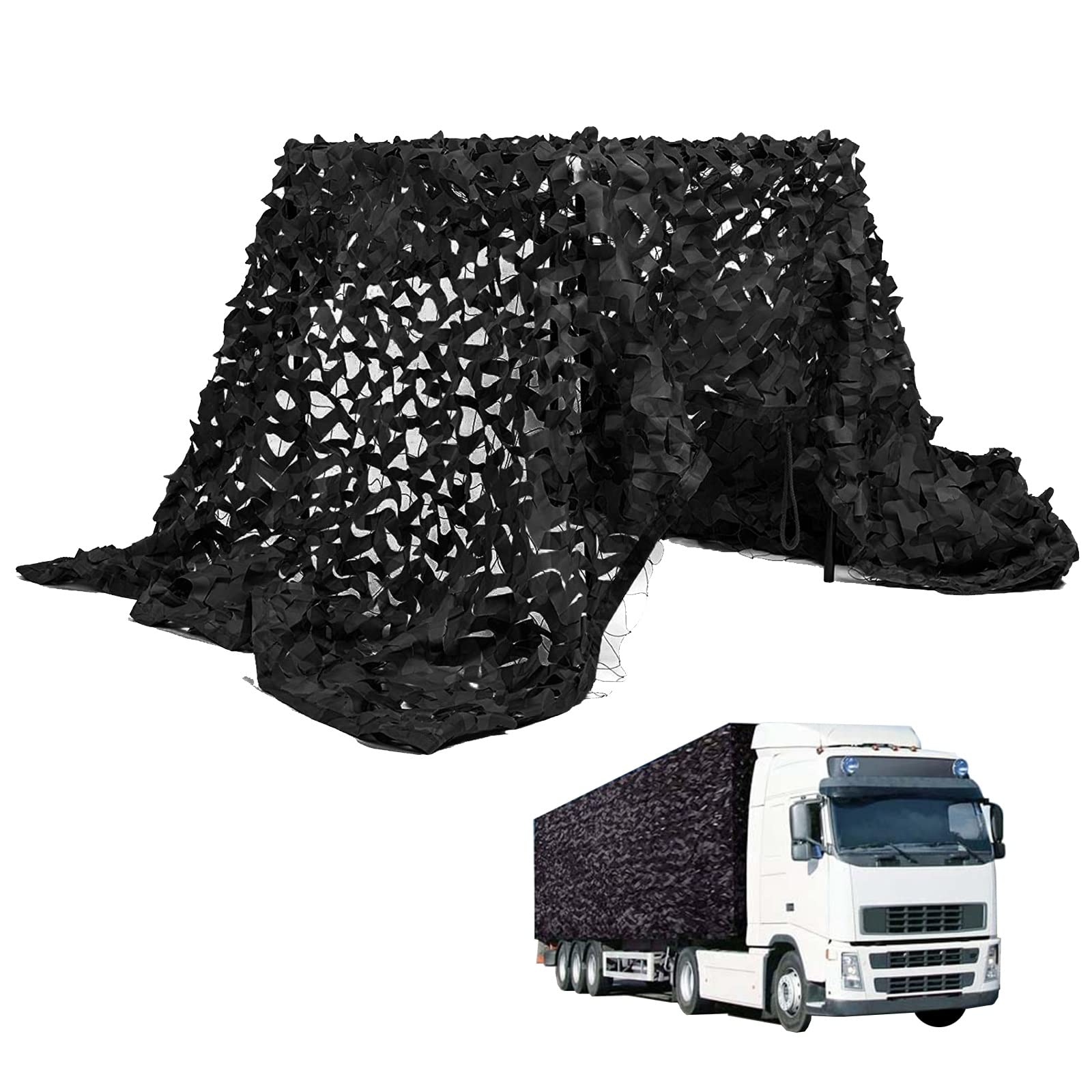 Oudini Black Camouflage Sunscreen Net, 1.5X2m Outdoor Camo Netting Jungle Camping Military Hunting Shooting Sunscreen Camouflage Net