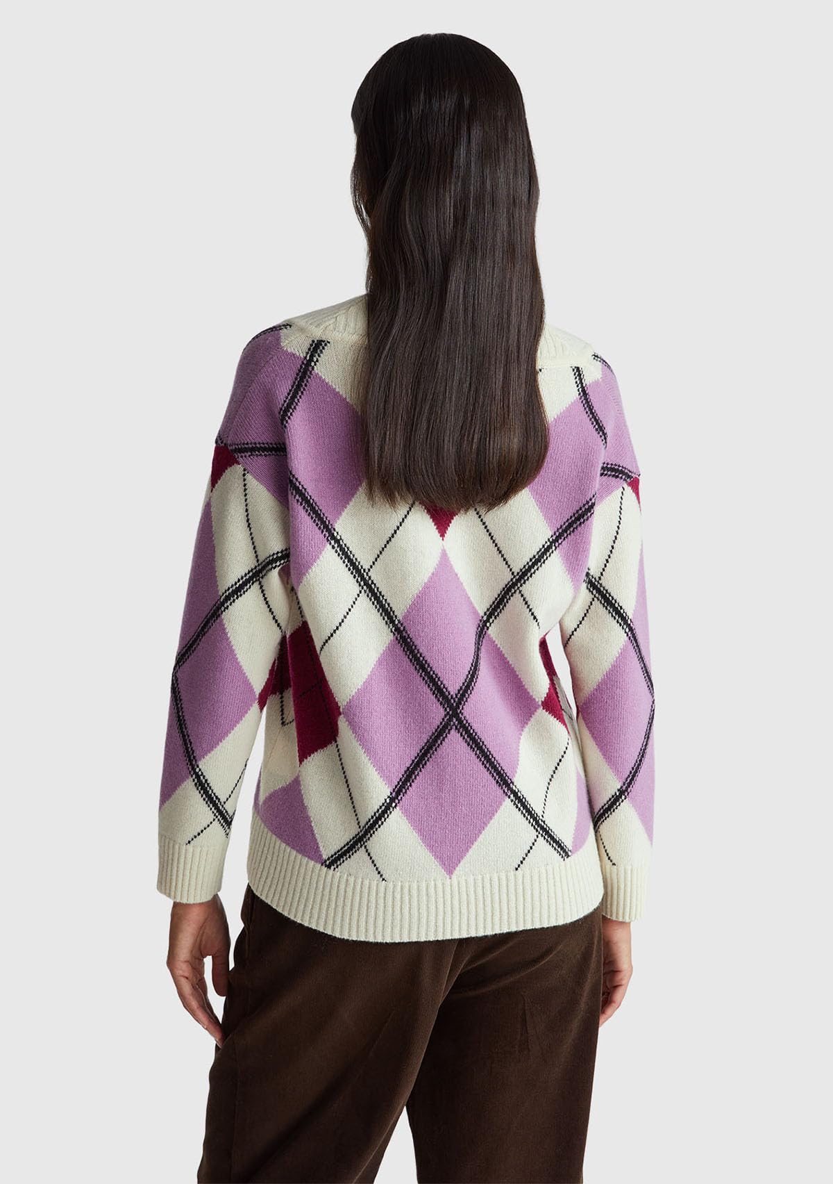 United Colors of Benetton Sweter Kobiety Maglia Scollo V M/L 1444e204e