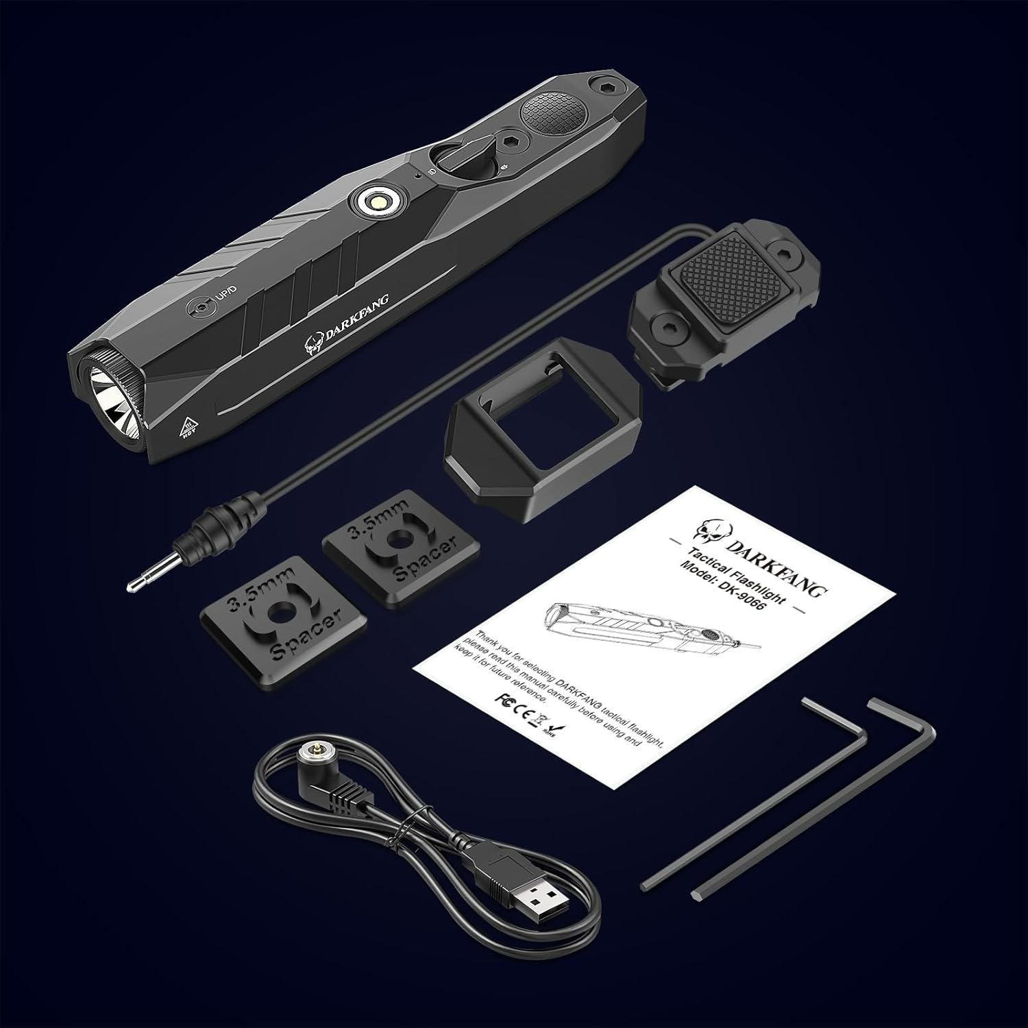 DARKFANG Mlok Laser Light Combo and Magnetic Charging Cable Bundle