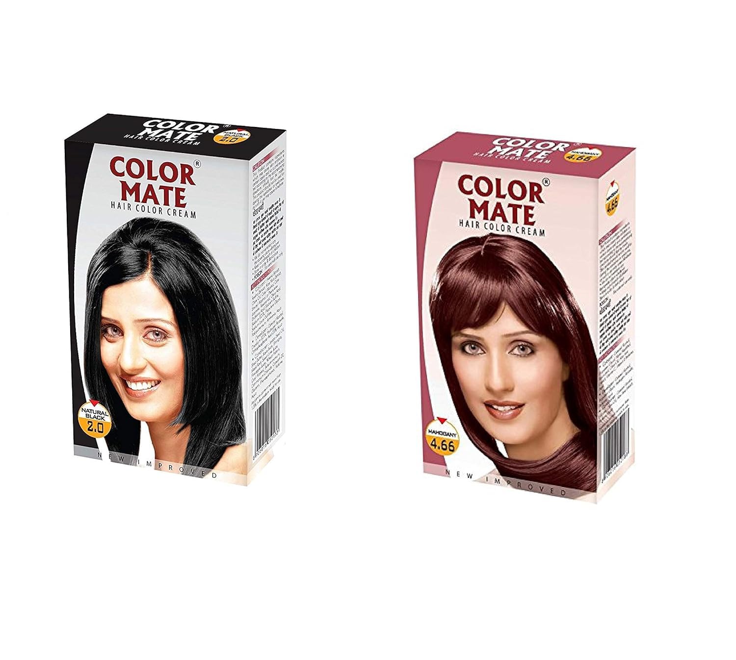 color mate hair color cream (2.0+2.0) (natural black + mahogany, pack of 1)