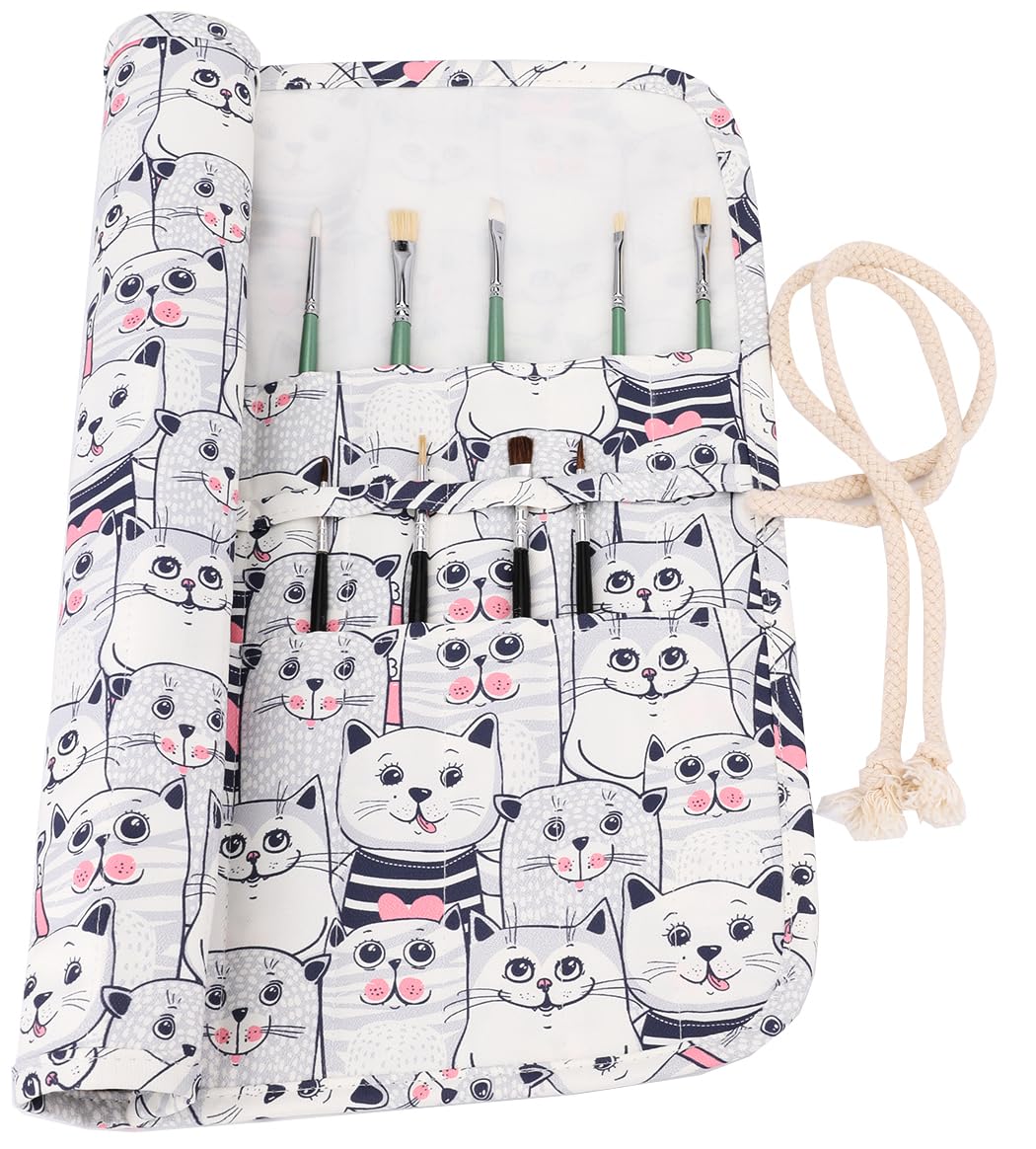 Porte-pinceau, Toile Artiste Porte-pinceau Roll Up Pencil Bag Pochette Toile Paint Brush Holder Gouache Oil Pen Storage Bag Roll Pen Case Artist Painting Sketch