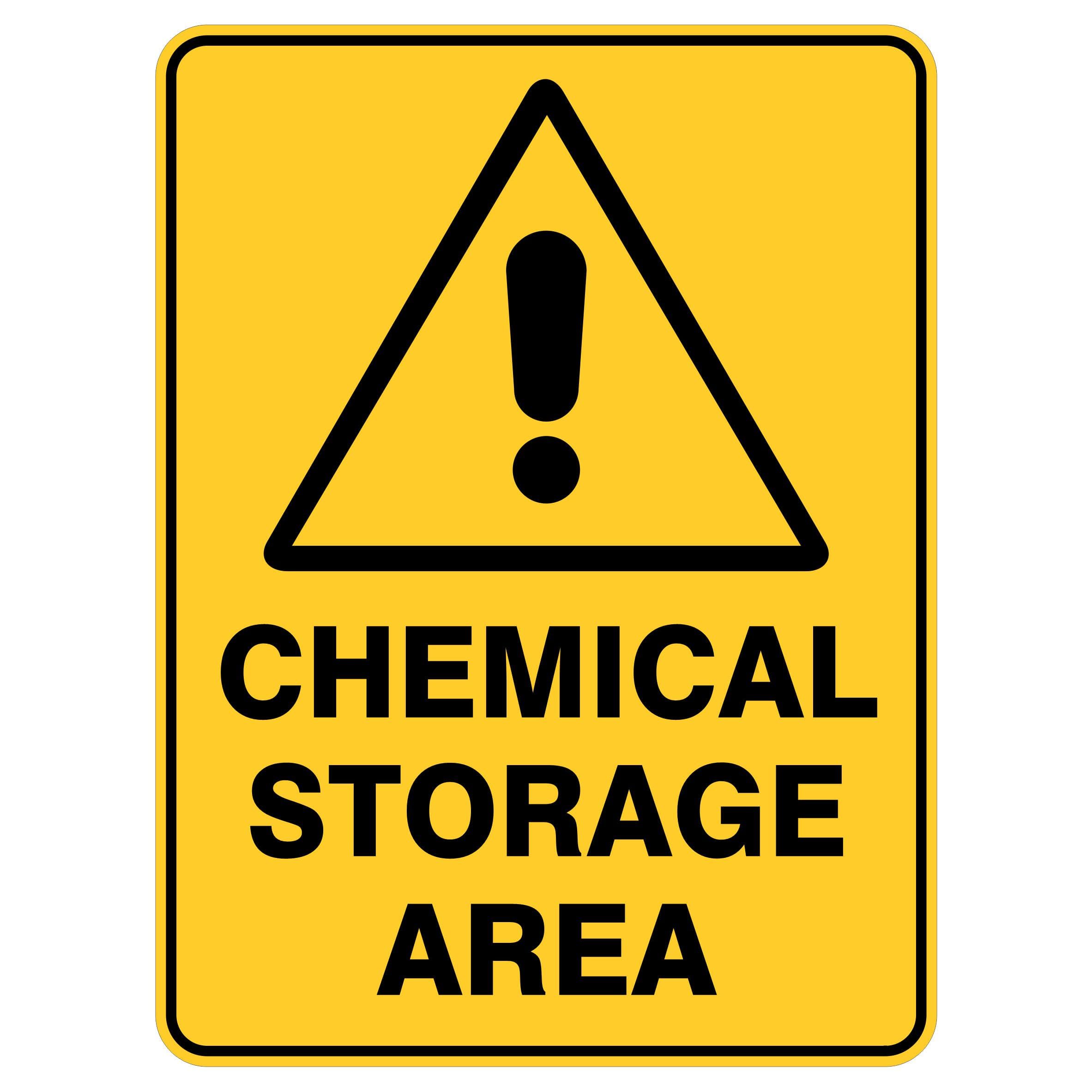 Chemical Storage Area Warning Signs Metal Tin Sign 8 x 12 inch for Industrial & Commercial