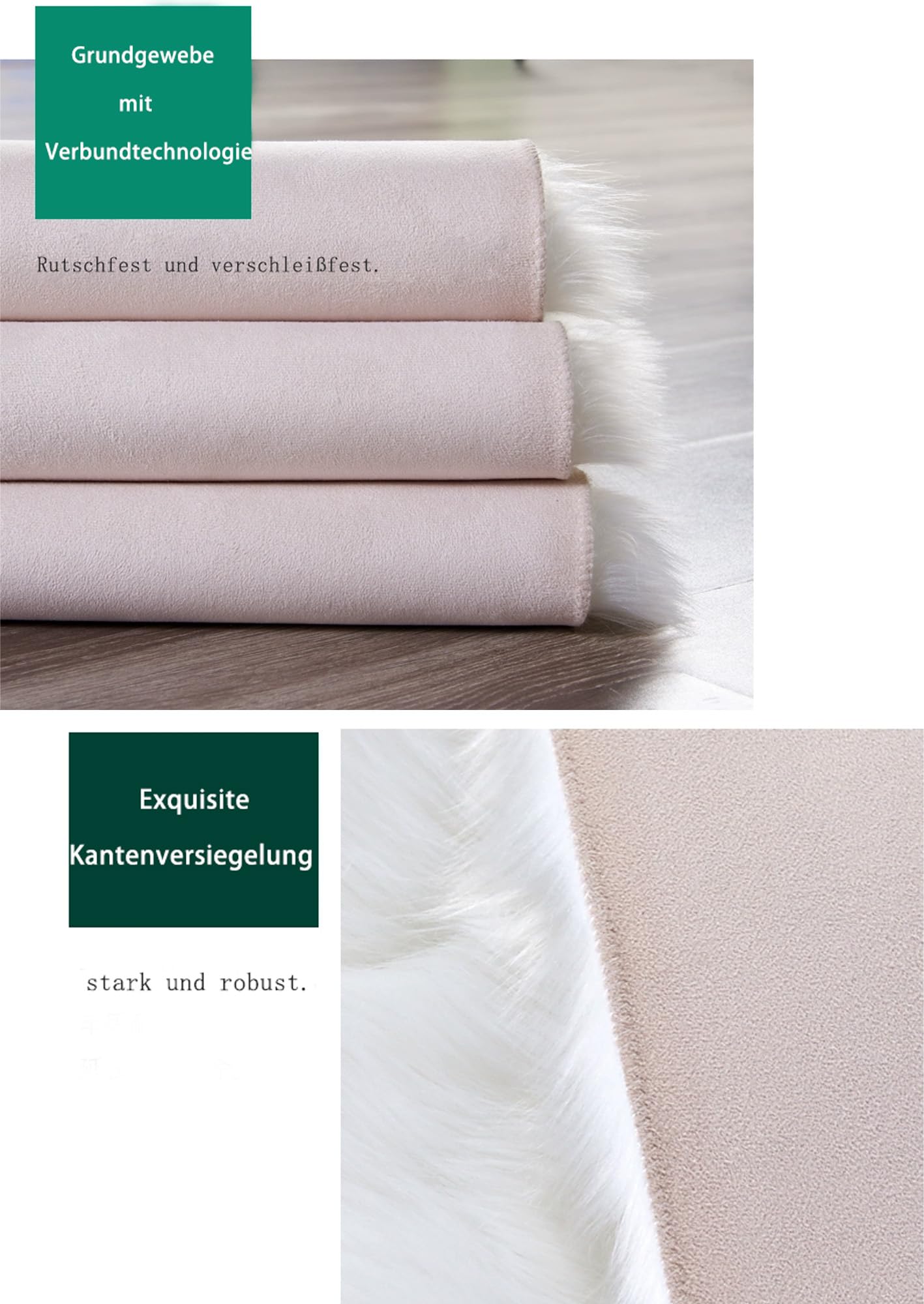 Plüsch Flauschige Teppiche Künstlicher Plüschteppich Kunstwolle Weiche Teppich Rutschfester Kunstfell Matte Rund Lammfell Fellteppich für Schlafzimmer Wohnzimmer Lila 65x200cm