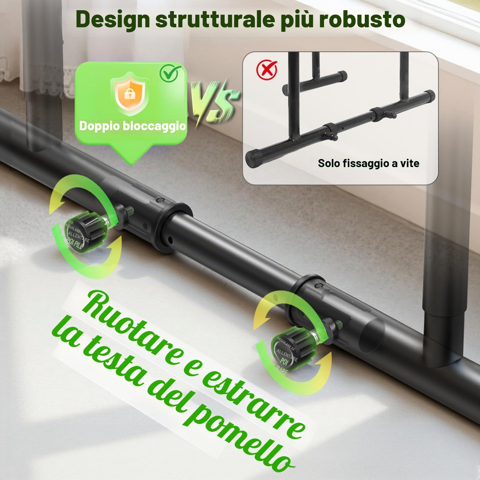 Dip Bar Station Regolabile, Parallele Calisthenics con Tubo di Collegamento, Regolabile in Altezza e Larghezza, Calisthenics Equipment da Case