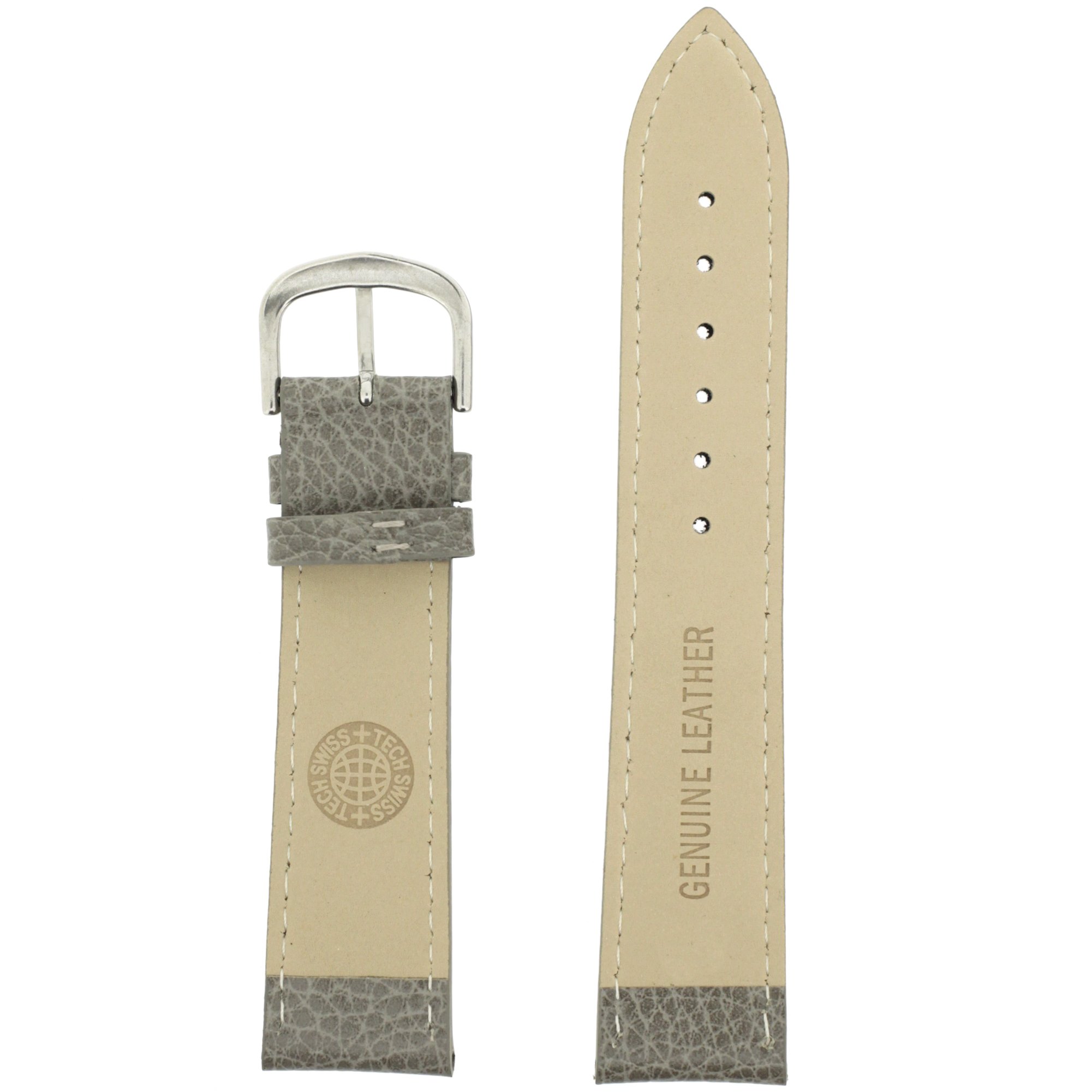 Tech Swiss Watch Band Genuine Leather Grey18 millimeters