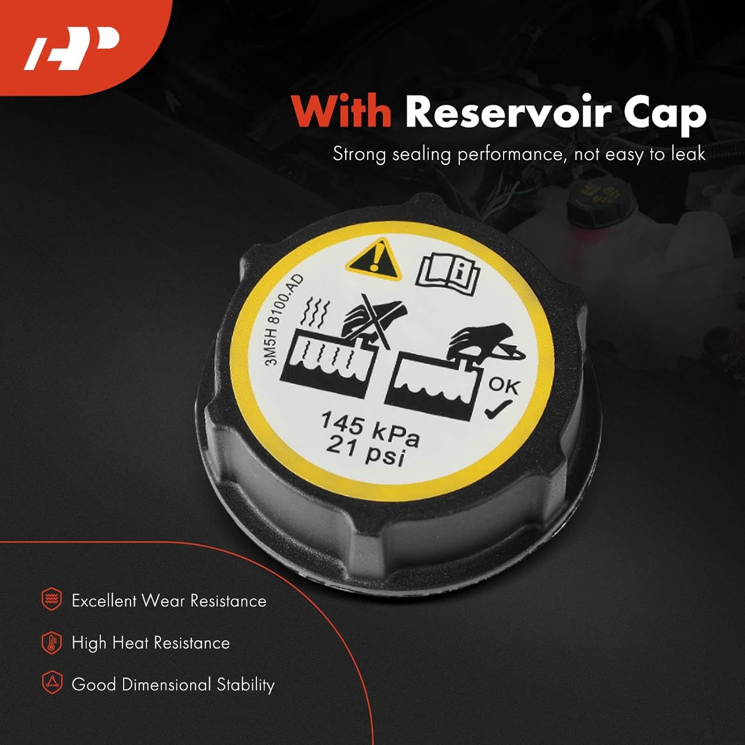 A-Premium Engine Coolant Overflow Recovery Reservoir Tank [with Cap] Compatible with Ford Transit-150, Transit-250, Transit-350, 2015 2016 2017 2018 2019, 3.2L 3.5L 3.7L