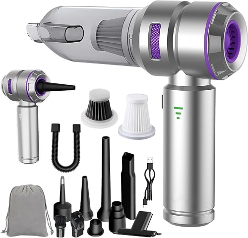 Aspiradora de mano para automóvil, aspiradora inalámbrica 4 en 1, aspiradora portátil de alta potencia de 22000 PA con motor sin escobillas, para el