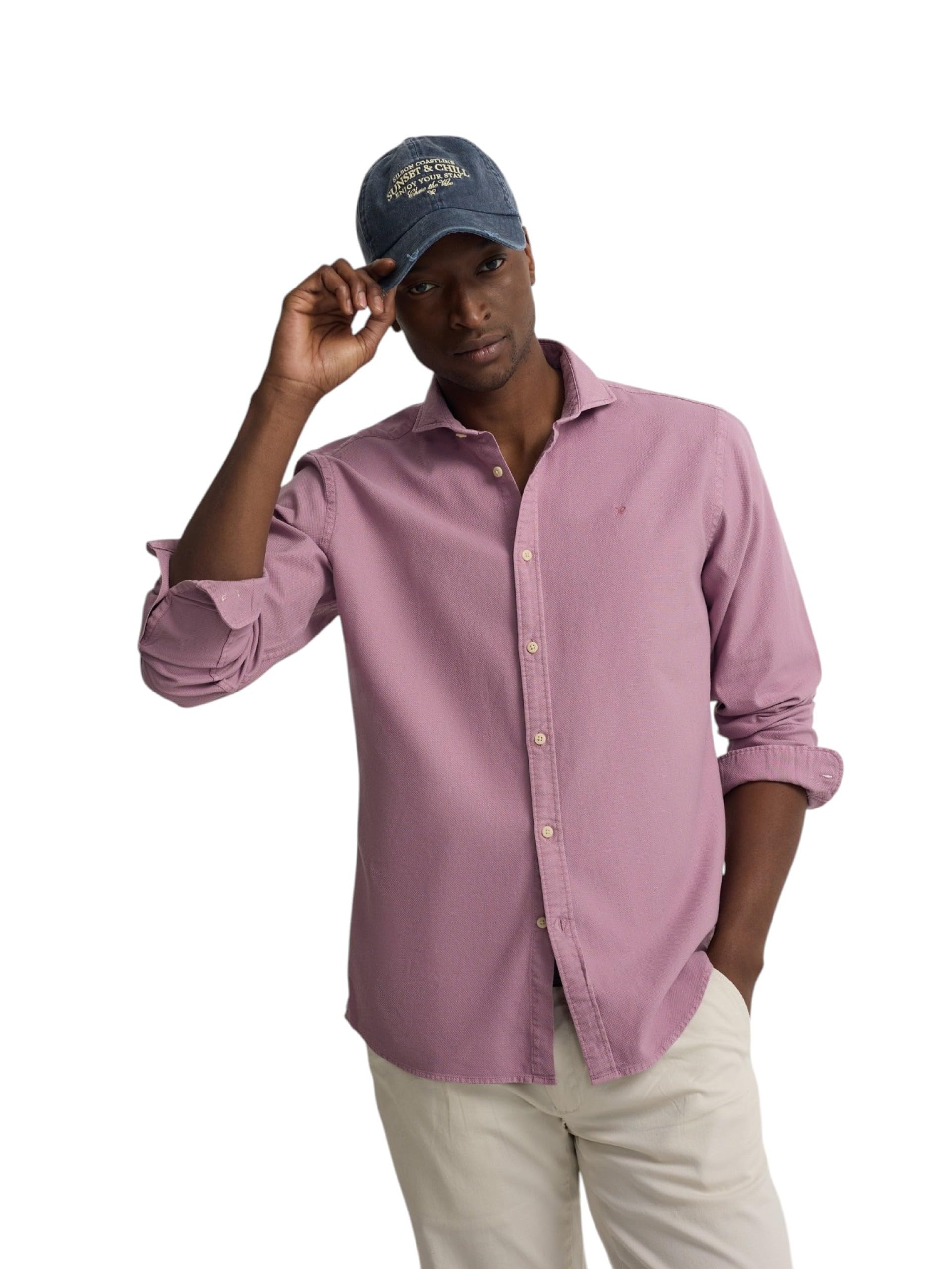 SILBON Men's Sport Structure Purple Logo Button Down Shirt (Pack of 1), Purple, S/3XL