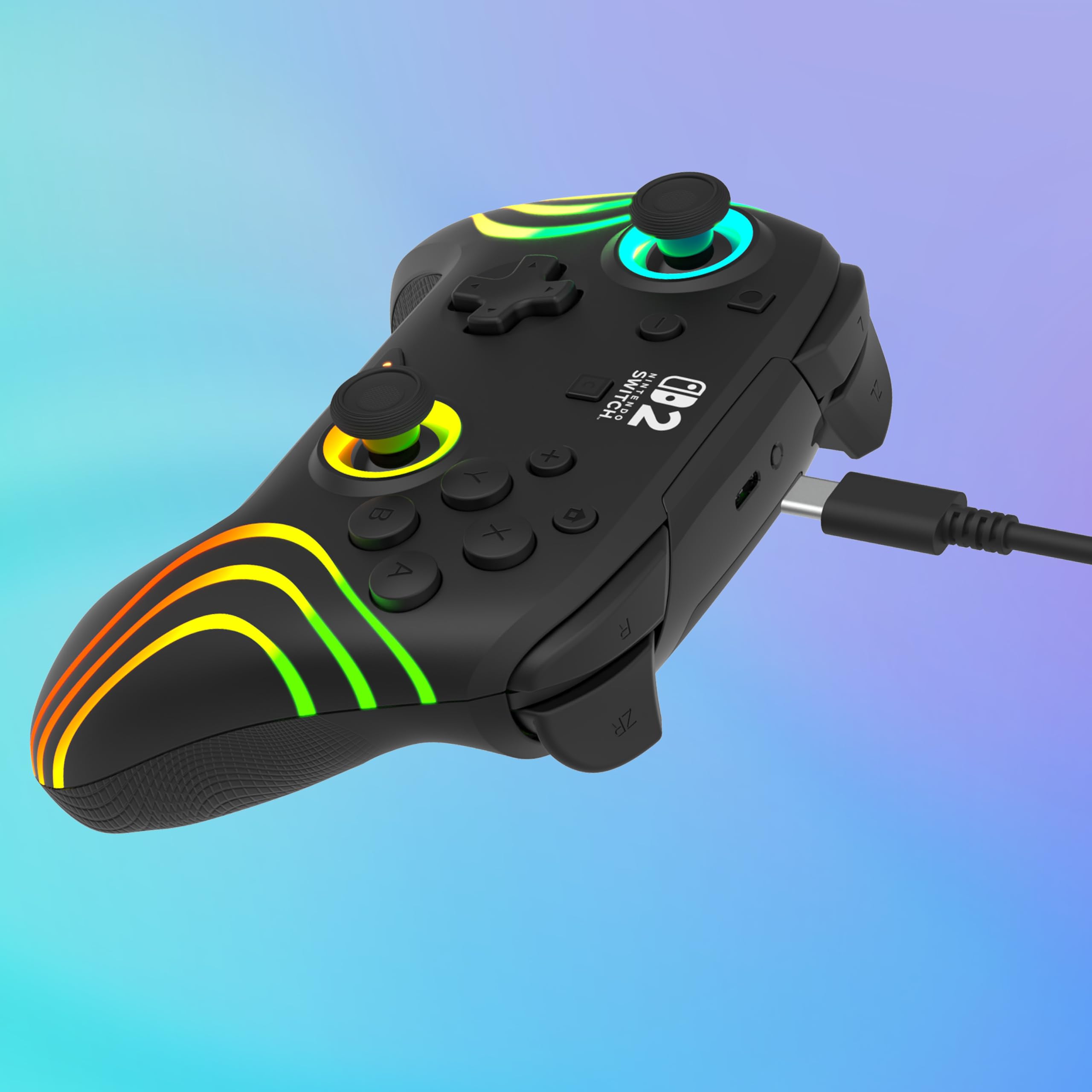 Turtle Beach Afterglow Nero Controller da gaming RGB wireless con licenza ufficiale per Nintendo Switch 2