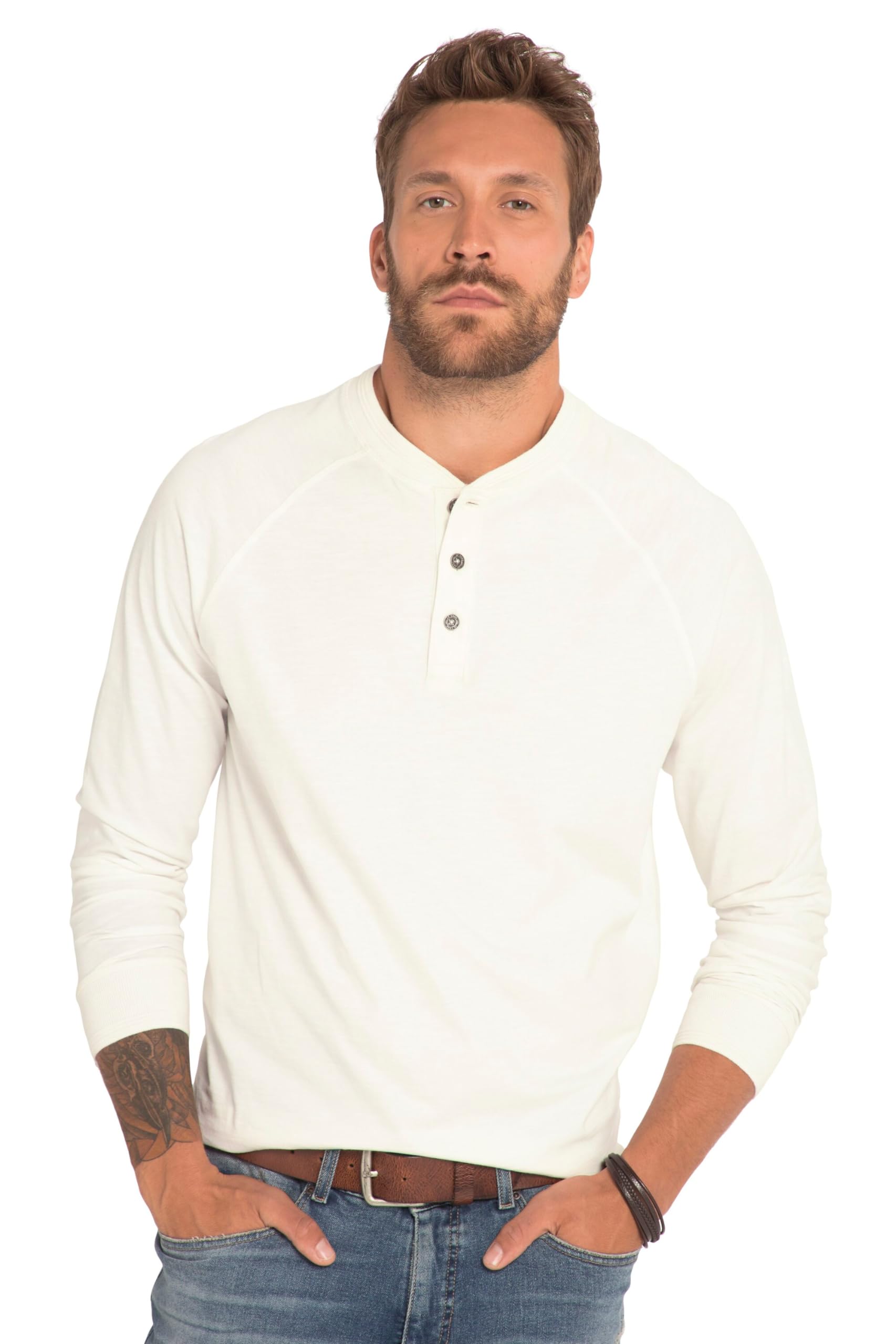 JP 1880 Men's Large Sizes Menswear L-8XL Henley, Oeko-Tex, Long Sleeve, Flame Jersey, Round Neck, Button Placket, Up to 8 XL 820744
