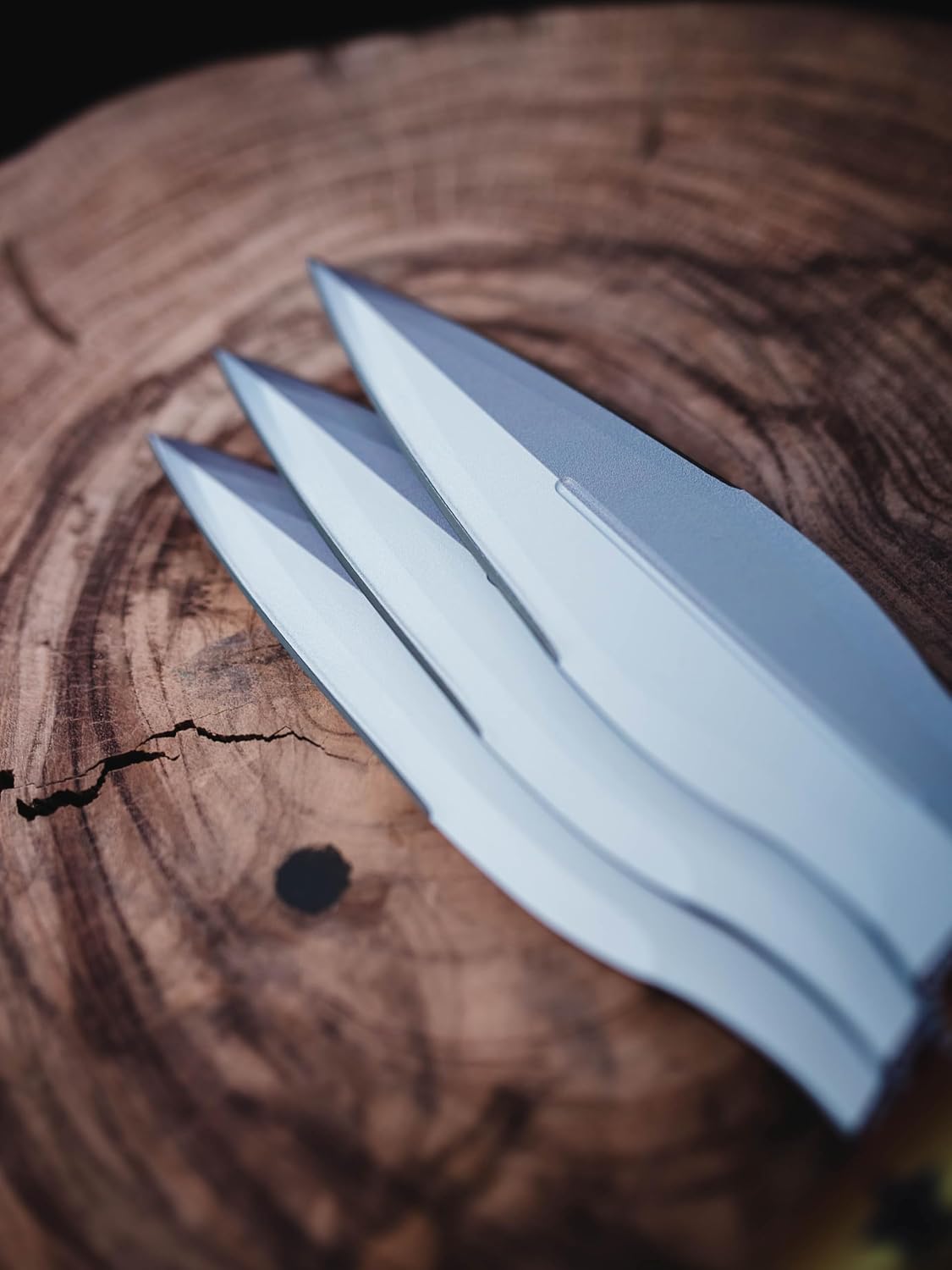 World Knife Throwing League Undisputed Professional Balanced Throwing Knife Set with Three Knives, Stone Rolled Finished Blade, Full Tang, Stainless Steel, with Premium Nylon Sheath