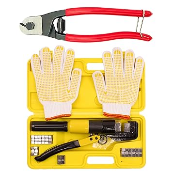 UGarden Custom Hydraulic Hand Crimper Tool for Stainless Steel Cable Railing Fittings for 1/8