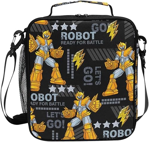 Miniatura 1 de Lonchera de robots de estilo urbano para niñas y niños, bolsa de almuerzo para niños, bolsa de almuerzo para niños, bolsa térmica aislada para