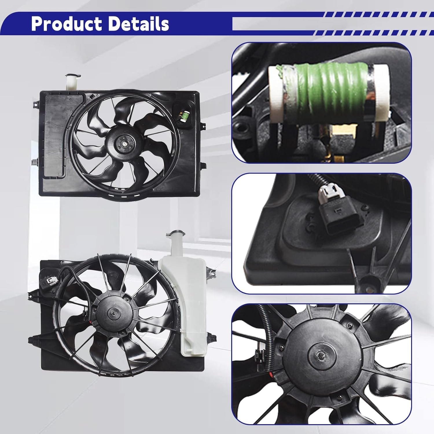 Engine Radiator Cooling Fan Assembly Replacement for Elantra 2017-2019 Replacement for HY3115156