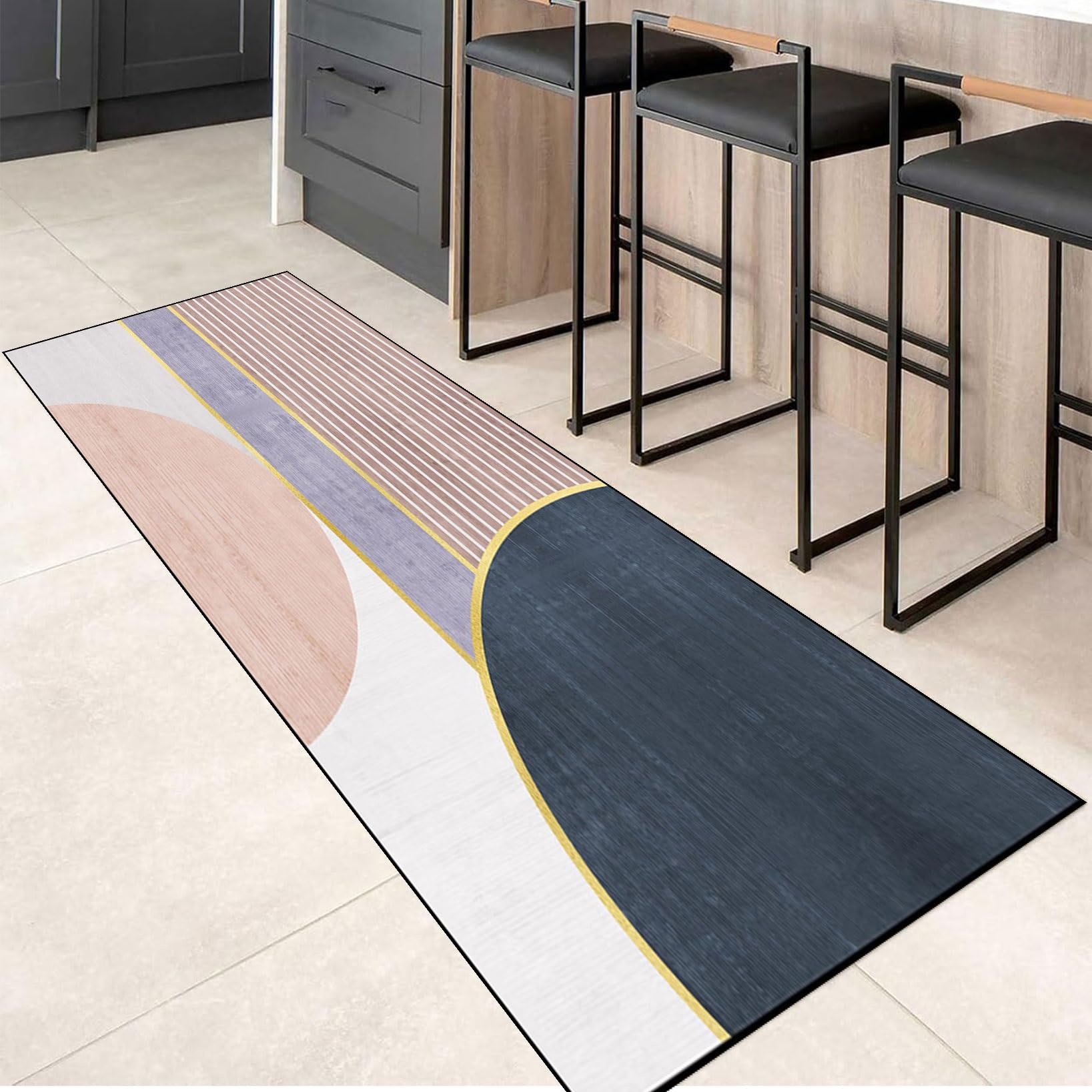 Alfombra de pasillo lavable y muy suave que protege el suelo de las sillas