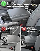 Vista 2 de KBH Funda de apoyabrazos para consola central para Dodge Ram 1500 2500 3500 2019-2026, asiento de cubo de consola de piso, cojín de apoyabrazos