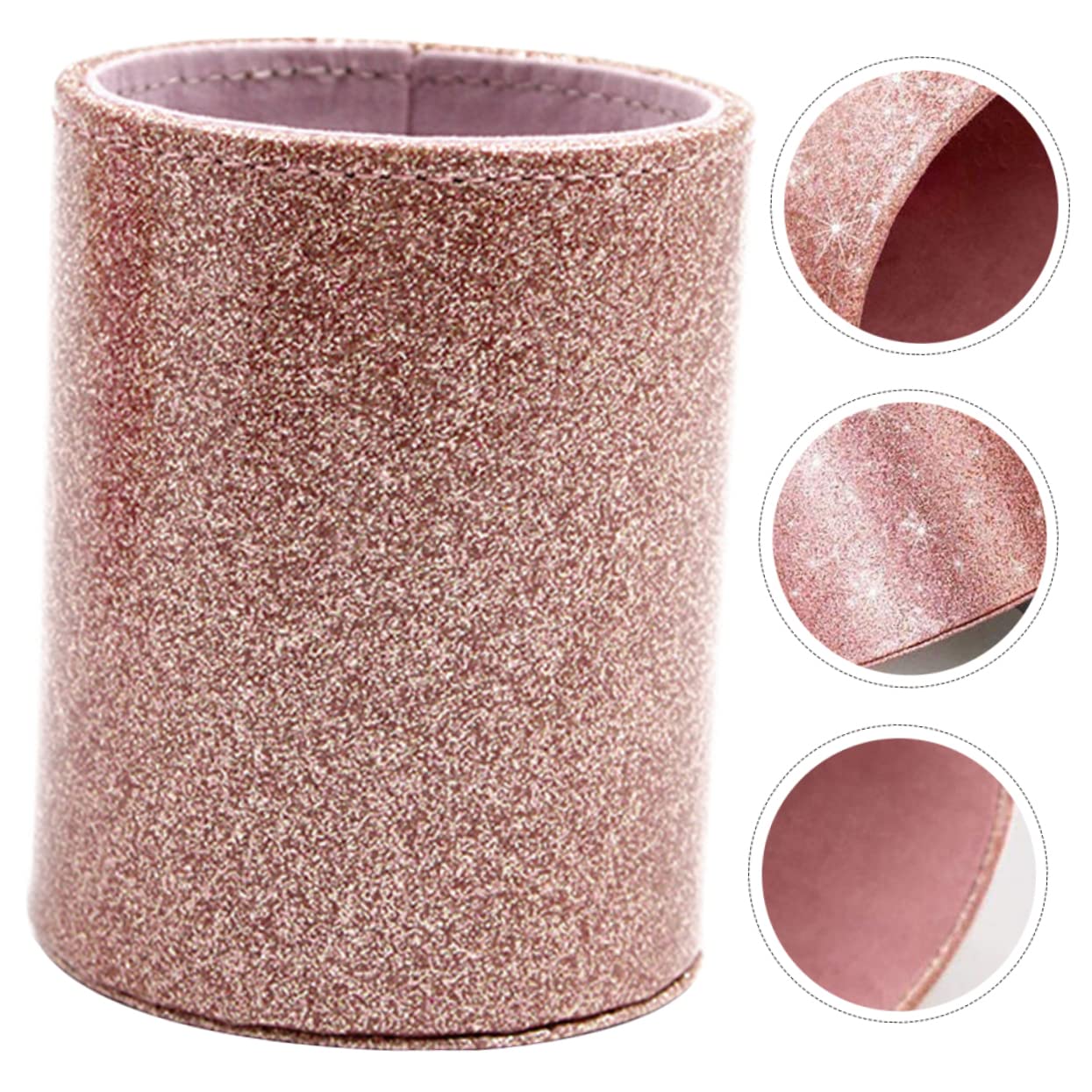 NUOBESTY 4pièces Porte-stylo Pu Scintillant Pour Bureau Organisateur Esthétique Pour Pinceaux De Maquillage Et Petits Objets Accessoire Décoratif Pratique