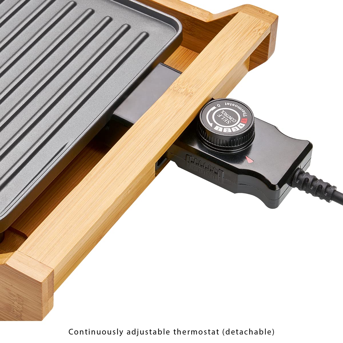 Clatronic TG 3697 1800 W Grill Elettrico Da tavolo Bambù, Nero