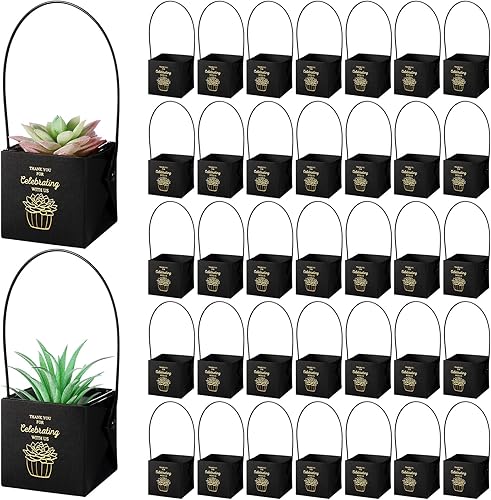 Qilery 120 envolturas de agradecimiento para suculentas de 2 pulgadas, bolsas de papel kraft para plantas, bolsas de regalo para bodas, baby shower,