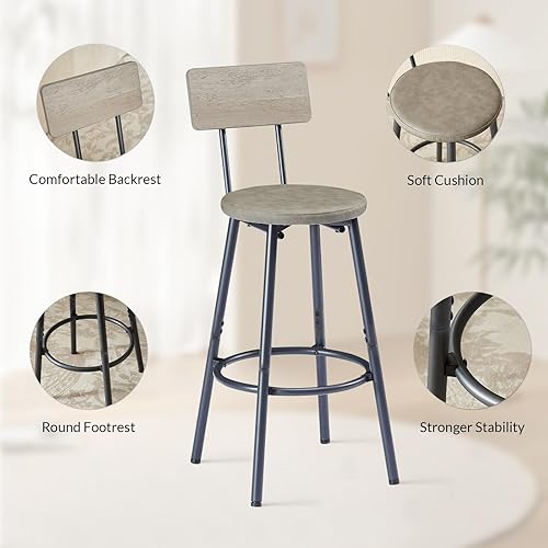 Miniatura 5 de Rovibek Juego de mesa de comedor de 6 piezas, mesa de bar moderna y sillas para 6 mesas y sillas altas, mesas de bar de altura industrial para