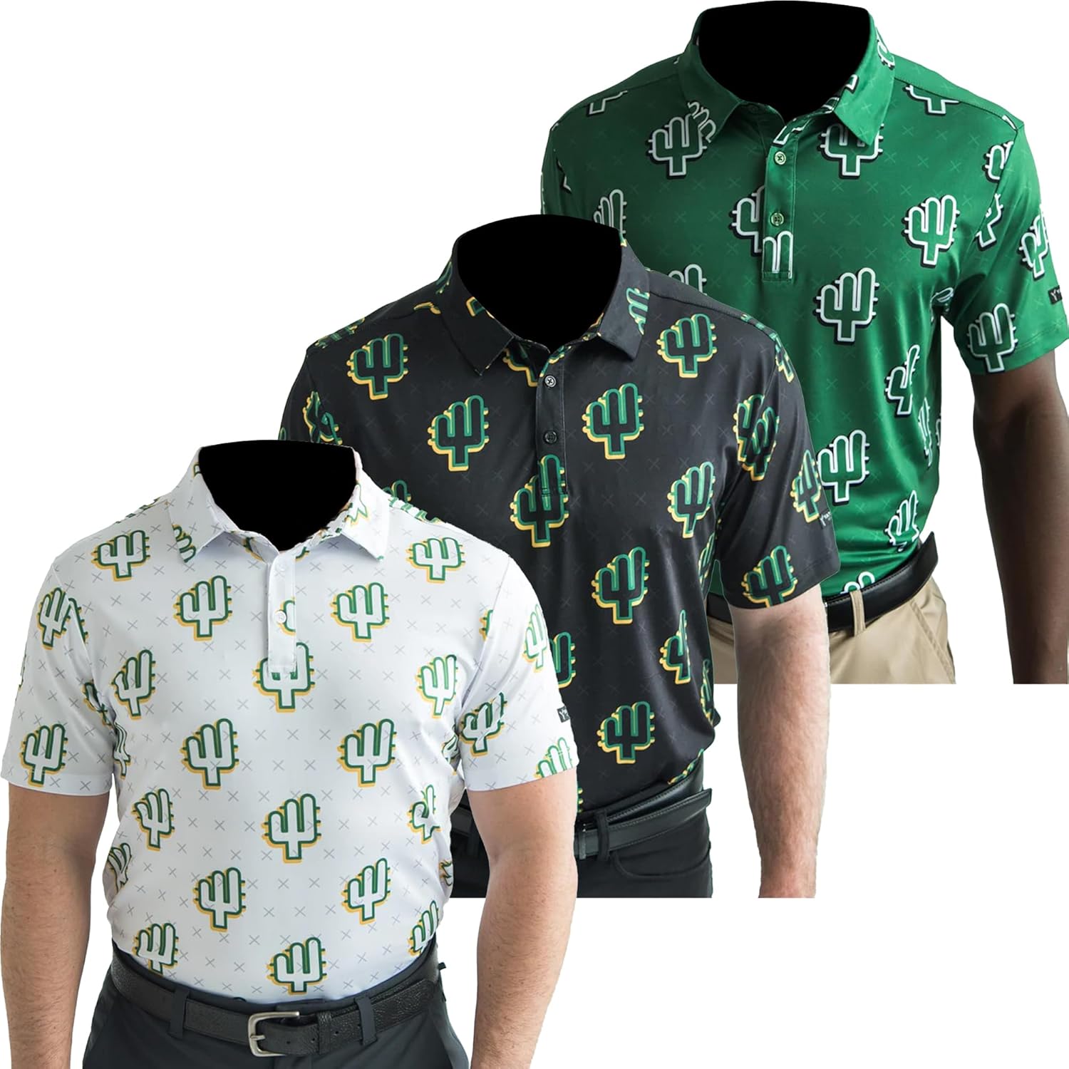 YATTA GOLF Collection Golf Polo Shirts - Athletic Fit, Wrinkle Resistant, Moisture Wicking, Casual Polo Shirts for Men