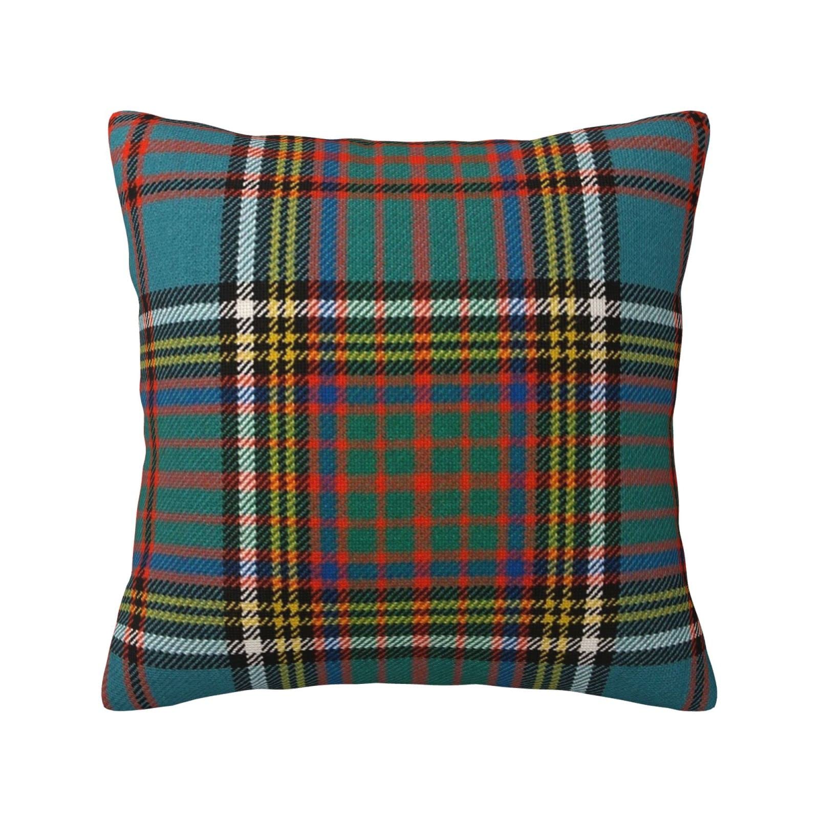 Yingd #635 Cushion Cover Anderson Ancient European Tartan Classic Linen Pillow Case Pillow Case 45 X 45Cm