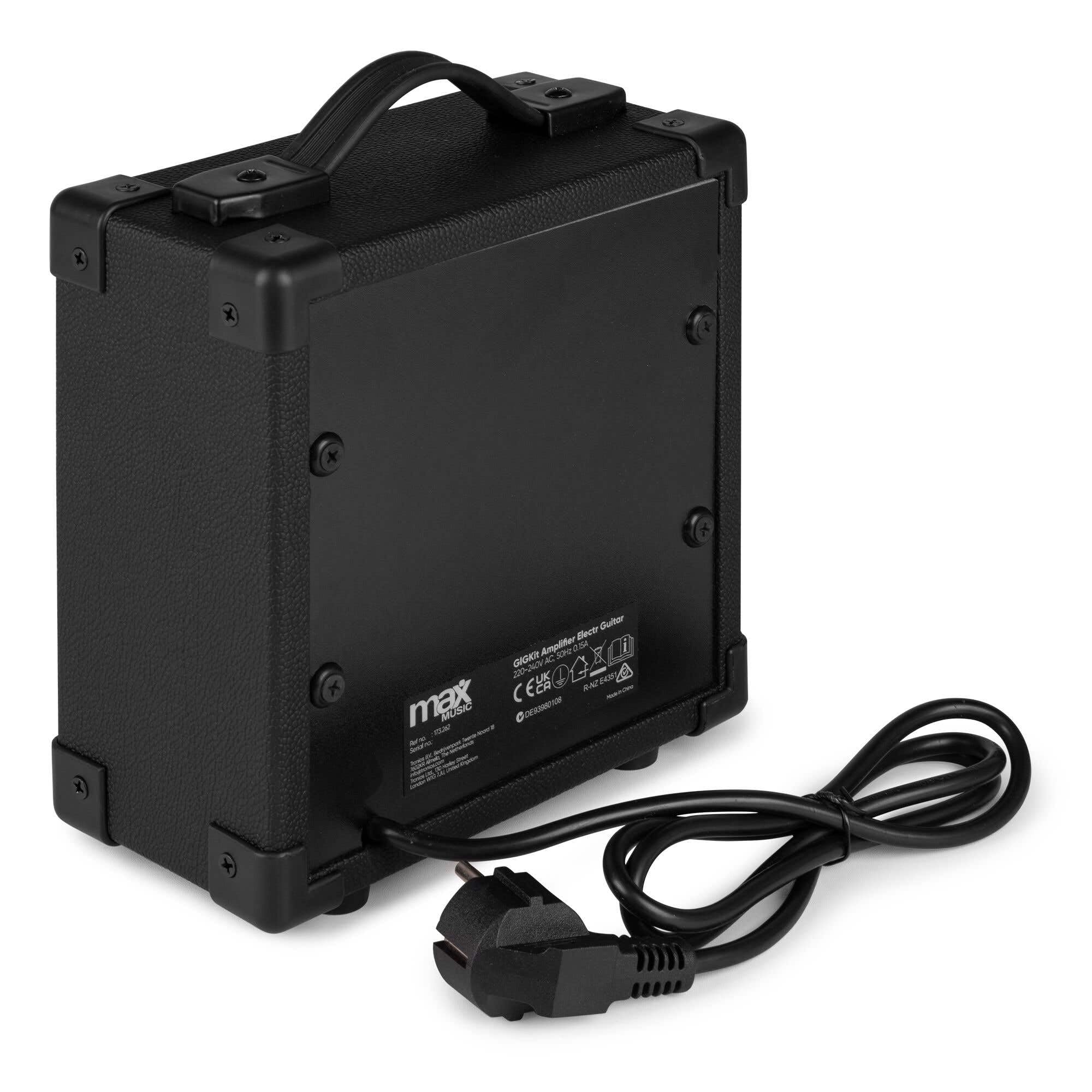 Max Gigkit20 - Gitarrenverstärker 20 Watt, E Gitarre Verstärker mit Griff und Kopfhöhrer-Anschluss, Audio Line-In, Guitar Amp mit Gain, Tone & Volume-Regler, Kompakt & Tragbar - Schwarz