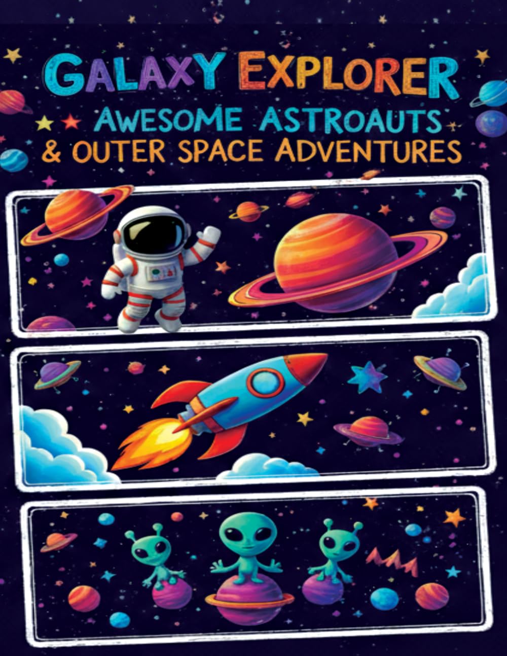 Galaxy Explorer Coloring Book: Awesome Astronauts, Space Adventures & Cosmic Fun for Creative Kids: Fun Planet Scenes, Rockets, Aliens, Space Travel & Adventure Coloring Pages for Kids Ages 4–12