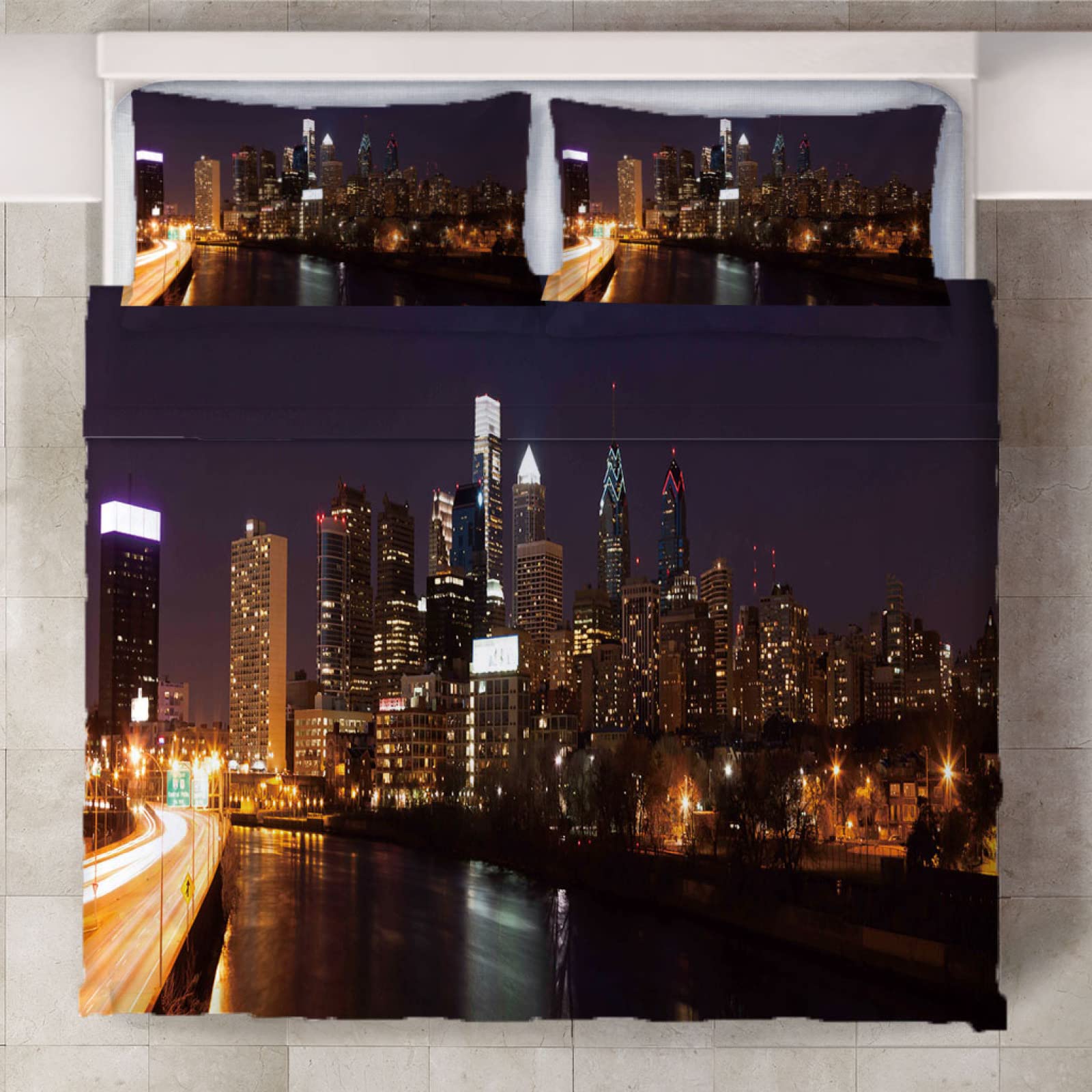 duvet cover queen River&City Duvet Covers 100% Microfiber Decorative 3 Piece Bedding Set (1 Duvet Cover 90"X90" +2 Pillowcase 20” x 30”) for Valentine's Day Gifts for All Seasons