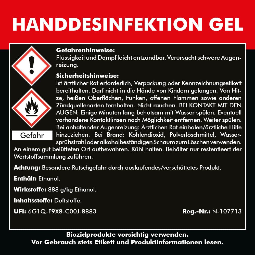 HANDDESINFEKTION Gel 15x 50 ml Spenderflasche Desinfektionsmittel für Hand Haut Hände Desinfektion Desinfektionsgel Geldesinfektion gelförmig