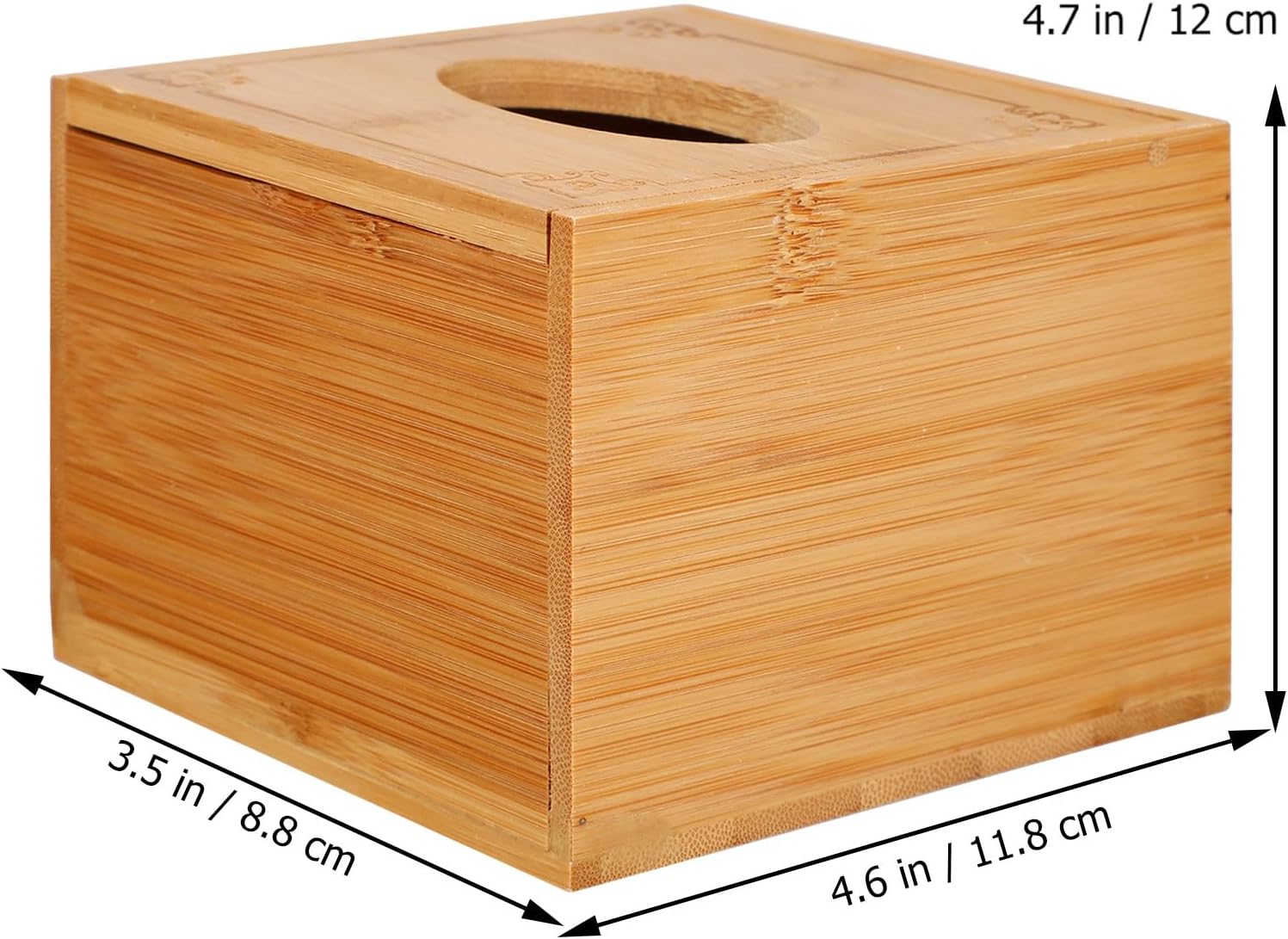 Artistic Bamboo Wood Tissue Container for Kitchen and Living Room image 2