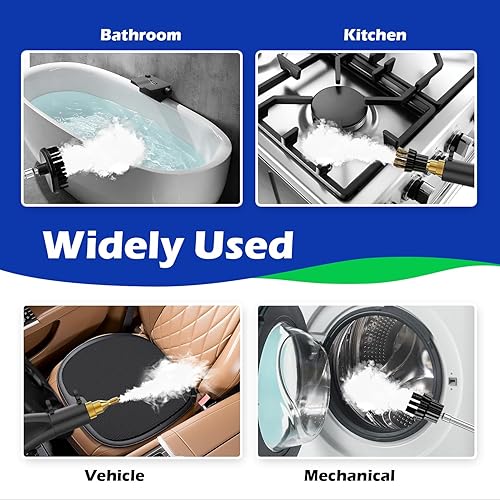 Miniatura 6 de Limpiador de vapor de mano, limpiador de vapor de alta presión de alta temperatura de 2500 W con 3 cabezales de cepillo, limpiador de vapor portátil