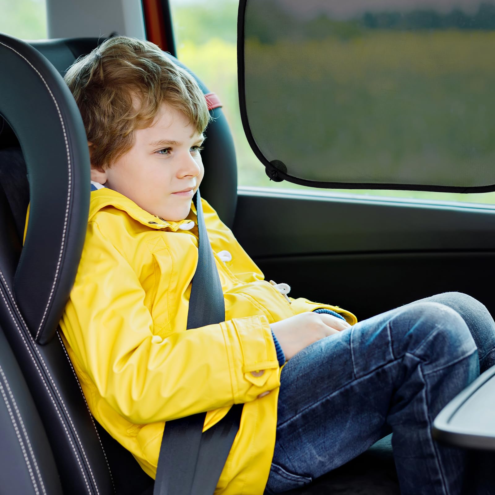 Parasoles Para Coche Bebé NICKLIN - 2 Piezas, 44x36 Cm, Protección UV, Con 8 Ventosas, Negro